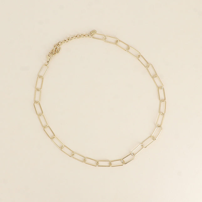 Collier - maille aux anneaux ovales fins effet mat brossé