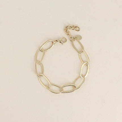 Bracelet - maille aux grands anneaux ovales effet mat brossé