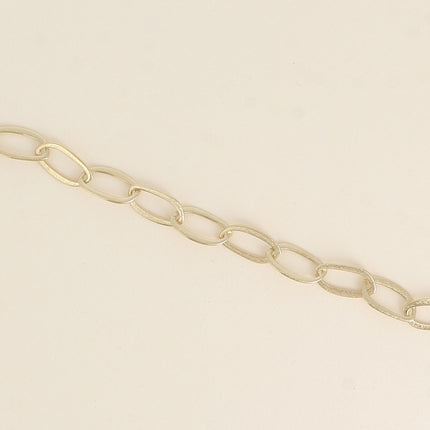 Bracelet - maille aux grands anneaux ovales effet mat brossé