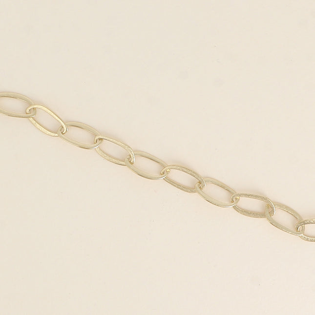 Bracelet - maille aux grands anneaux ovales effet mat brossé