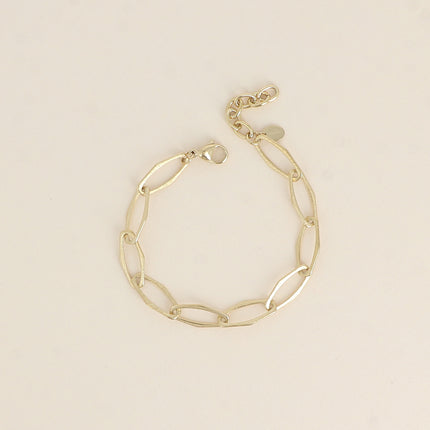Bracelet - maille aux grands anneaux hexagonaux effet mat brossé