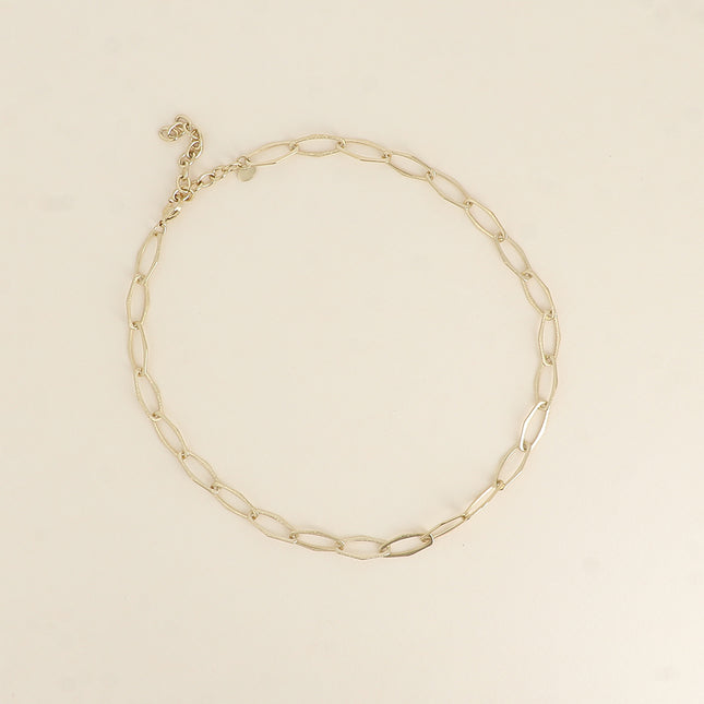 Collier - maille aux grands anneaux hexagonaux effet mat brossé
