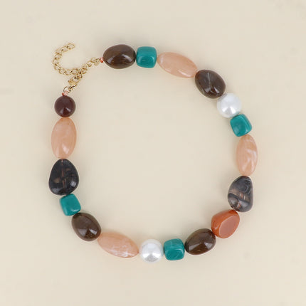 Collier Vesperine - sur cordon, perles en résine