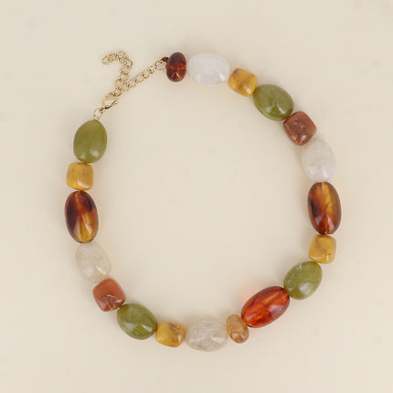 Azélia Necklace - on cord, resin beads