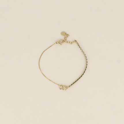 Bracelet - braided wire, openwork double clover pendant