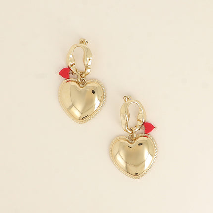 Créoles - 2 pièces (ovale ajouré et coeur bombé), perle coeur