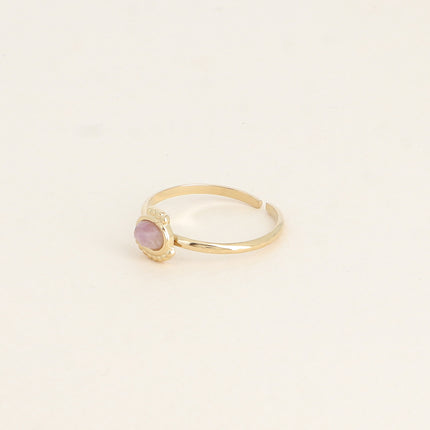 Bague fine Lunates - pierre naturelle ovale