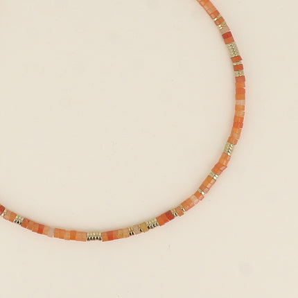 Collier Olivine avec pierres naturelles et perles rondelles