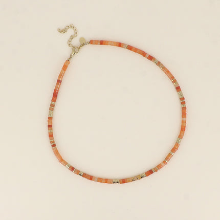 Collier Olivine avec pierres naturelles et perles rondelles