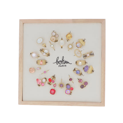 Kit de 24 bagues - doré mix 2 - prix moyen de 7,10€/pc - Présentoir offert