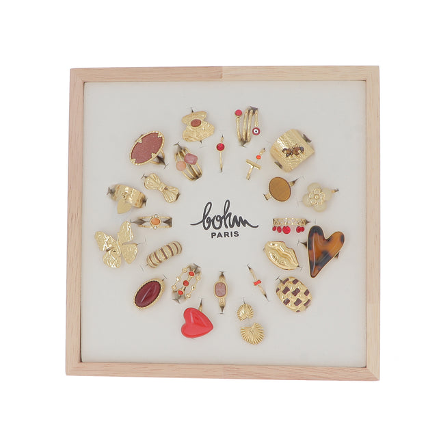 Kit de 24 bagues - doré brun - prix moyen de 5€/pc - Présentoir offert