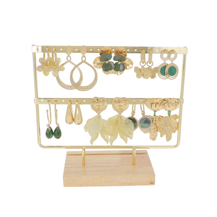 Kit de 20 (10+10) boucles - doré vert - prix moyen de 8,60€/pr - Présentoir offert