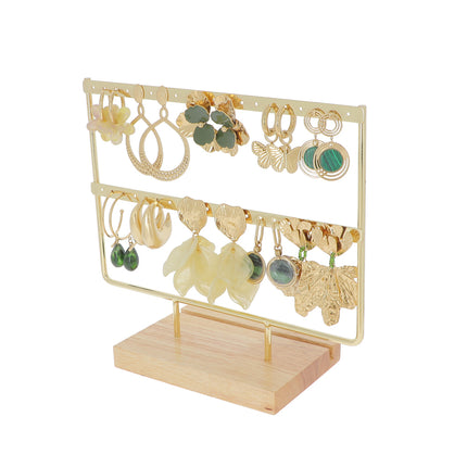 Kit de 20 (10+10) boucles - doré vert - prix moyen de 8,60€/pr - Présentoir offert
