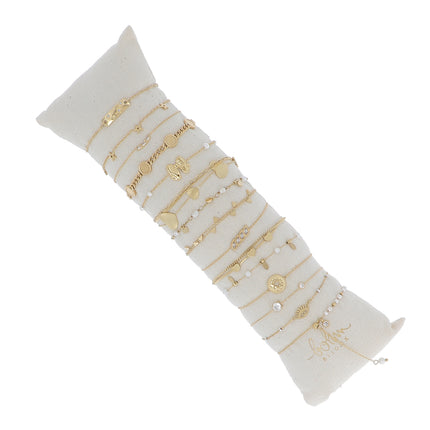 Set of 15 bracelets - white gold - average price €5.40/piece - Free display stand