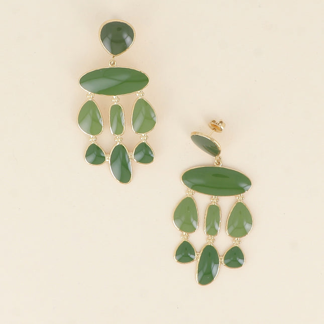 Boucles pendantes Elyra - pièces en émail
