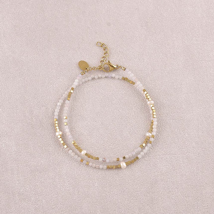 Bracelet 2 tours/Choker Bracélina avec pierres naturelles