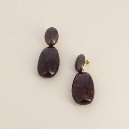 Soléandre Leopard Dangle Earrings - 2 pieces in leopard resin