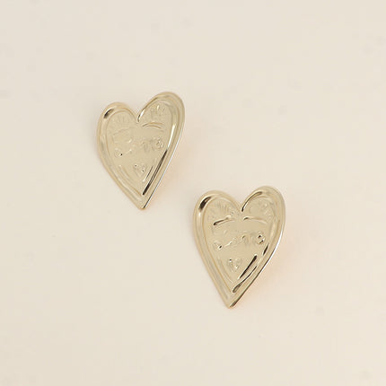 Orliane Stud Earrings - Textured Heart
