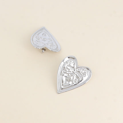 Orliane Stud Earrings - Textured Heart