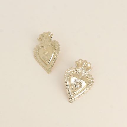 Boucles puces Astrélys - coeur royal, oeil gravé