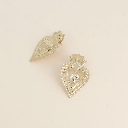 Boucles puces Astrélys - coeur royal, oeil gravé