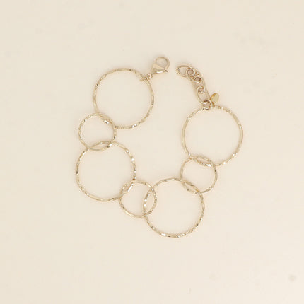 Bracelet - multi anneaux ronds texturés