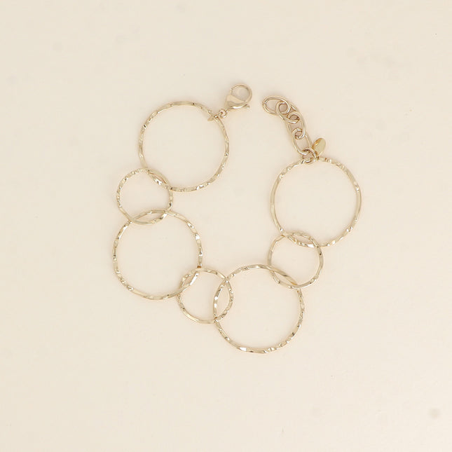 Bracelet - multi-layered textured round rings