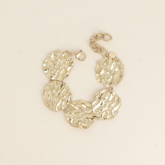 Bracelet - hammered round discs