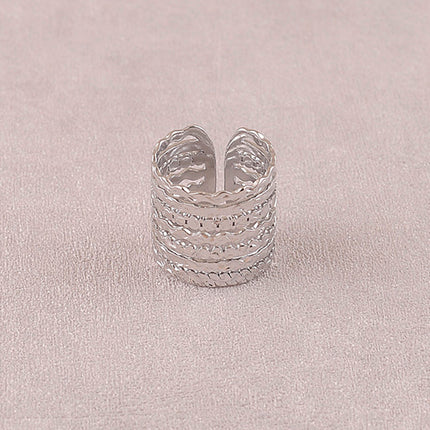 Bague large - 7 anneaux texturés