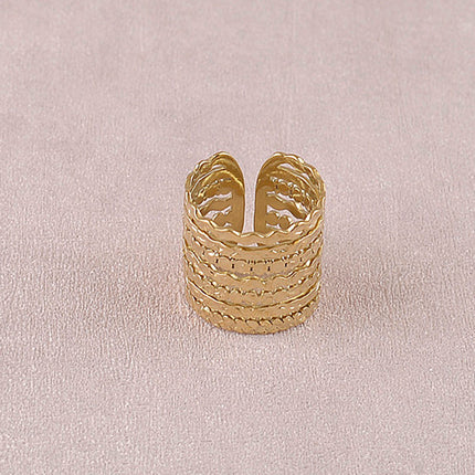 Bague large - 7 anneaux texturés