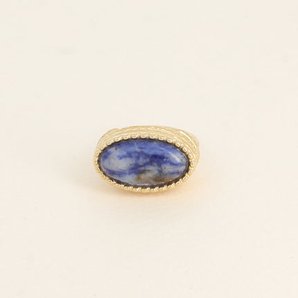 Bague Venise - style chevalière, pierre naturelle ovale