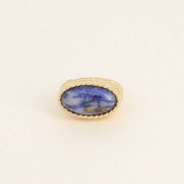 Bague Venise - style chevalière, pierre naturelle ovale