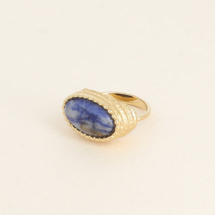 Bague Venise - style chevalière, pierre naturelle ovale