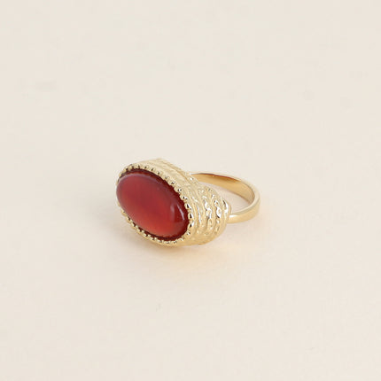 Bague Venise - style chevalière, pierre naturelle ovale