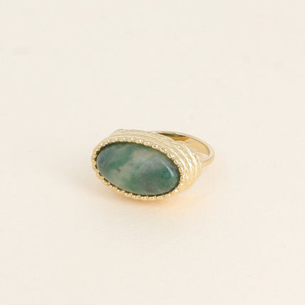 Bague Venise - style chevalière, pierre naturelle ovale
