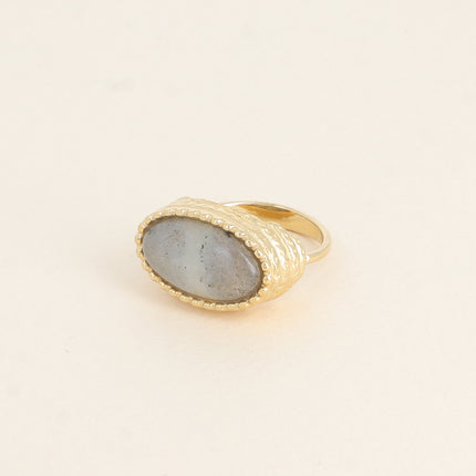 Bague Venise - style chevalière, pierre naturelle ovale