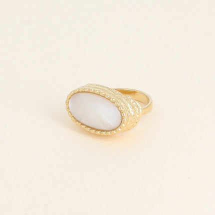 Bague Venise - style chevalière, pierre naturelle ovale