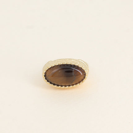 Bague Venise - style chevalière, pierre naturelle ovale