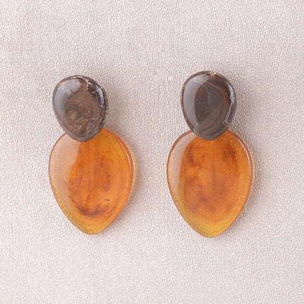 Orphea Dangle Earrings - 2 resin pieces