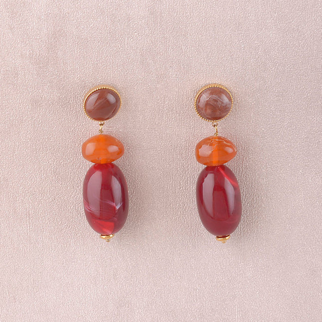 Dangle earrings - 3 pieces in resin