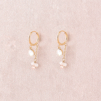 Créoles - ornées de cristaux Swarovski® et de pierres naturelles