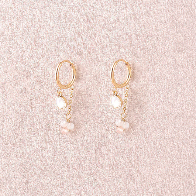 Créoles - ornées de cristaux Swarovski® et de pierres naturelles