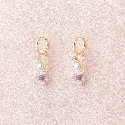 Créoles - ornées de cristaux Swarovski® et de pierres naturelles
