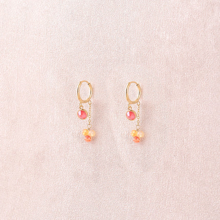 Créoles - ornées de cristaux Swarovski® et de pierres naturelles