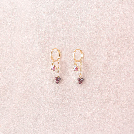 Créoles - ornées de cristaux Swarovski® et de pierres naturelles