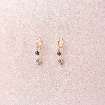 Créoles - ornées de cristaux Swarovski® et de pierres naturelles