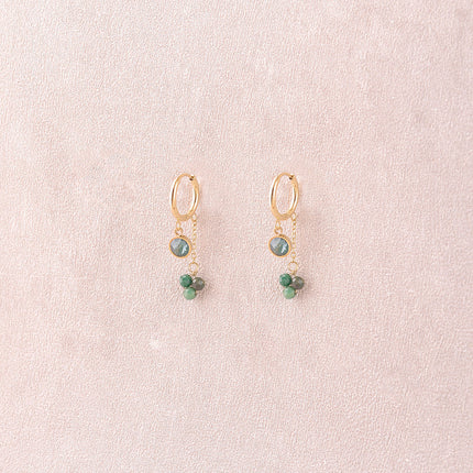 Créoles - ornées de cristaux Swarovski® et de pierres naturelles