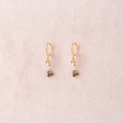 Créoles - ornées de cristaux Swarovski® et de pierres naturelles