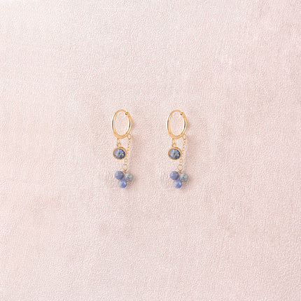 Créoles - ornées de cristaux Swarovski® et de pierres naturelles