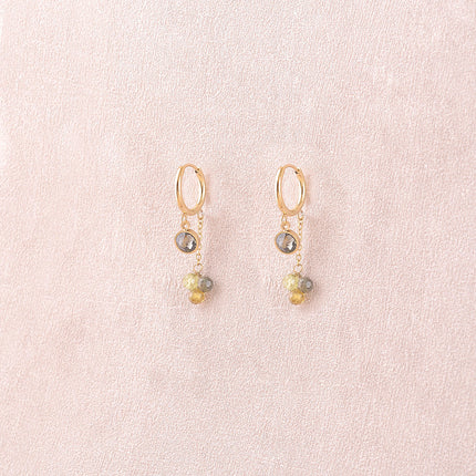 Créoles - ornées de cristaux Swarovski® et de pierres naturelles